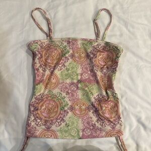 Forever 21 Pink and Green Patterned Camisole